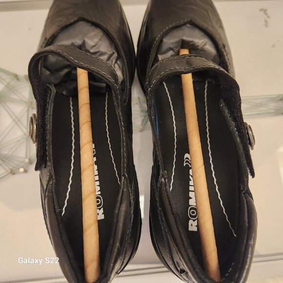 Romika Black Leather "Cassie 50" Mary Janes. NIB. Size EU 38/US 7-7.5 - Picture 7 of 11